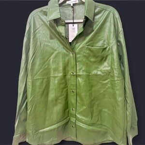 NWT WE WORE WHAT Vegan Leather Overshirt